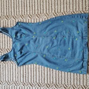 Vintage 90s y2k floral denim mini dress size 5 xs/s fit